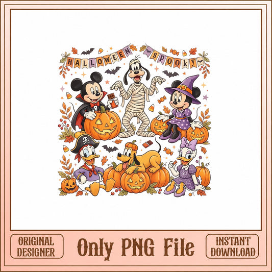 Disney Halloween PNG Bundle, Mickey And Friends, Spooky PNG