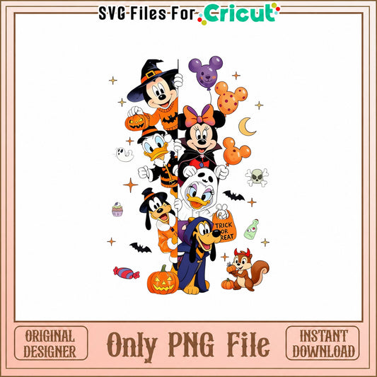 Disney Halloween PNG Bundle, Mickey And Friends, Trick Or Treat PNG