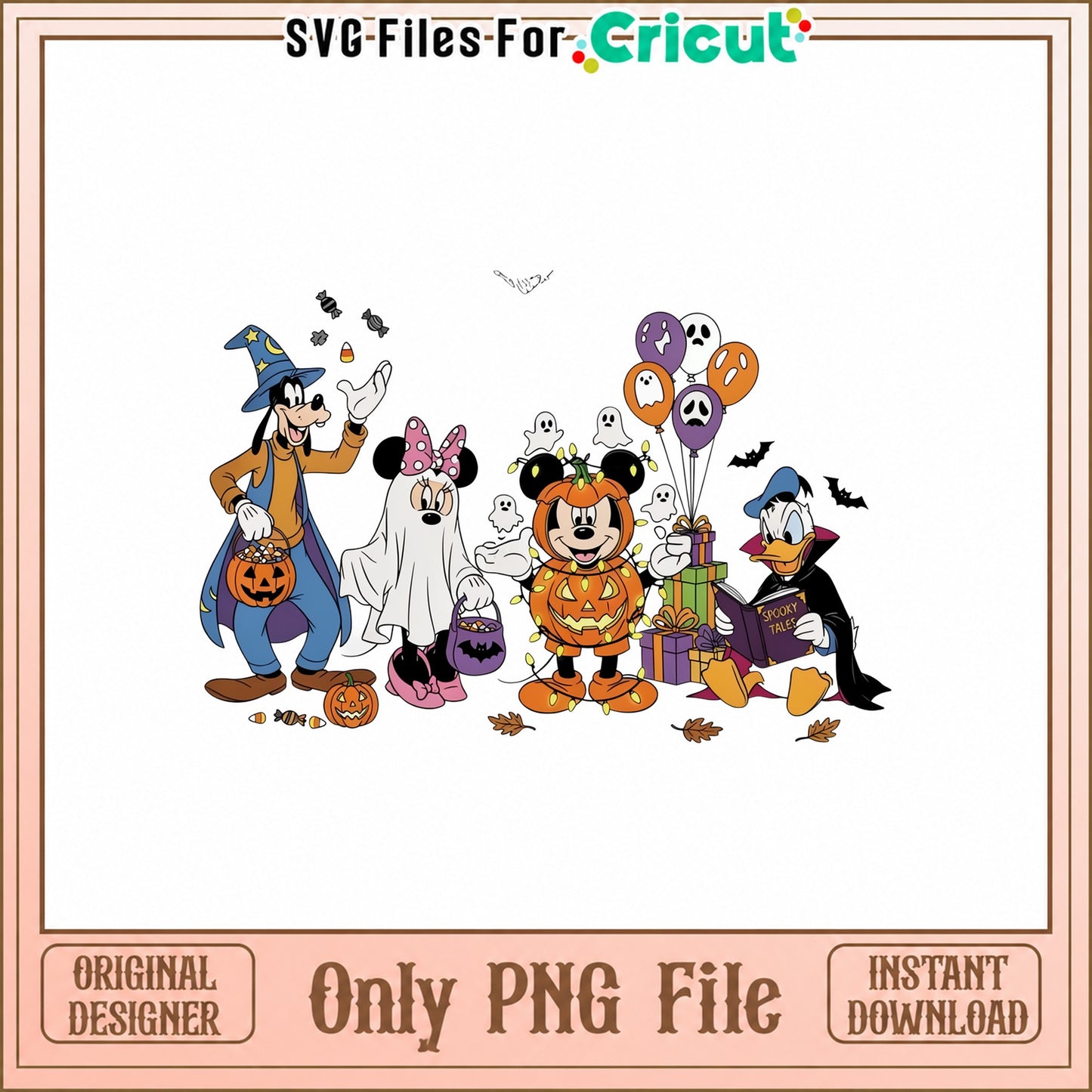 Disney Halloween PNG Bundle, Mickey Minnie Goofy Donald, PNG