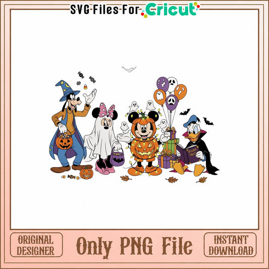 Disney Halloween PNG Bundle, Mickey Minnie Goofy Donald, PNG