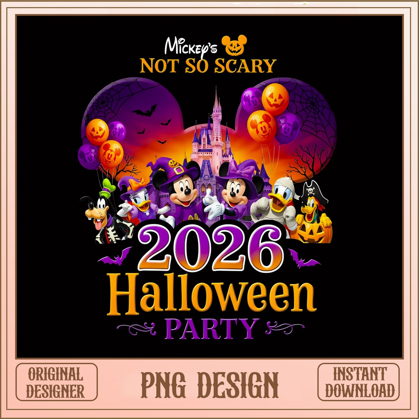Disney Halloween Party 2026 PNG, Mickey Not So Scary, Halloween PNG