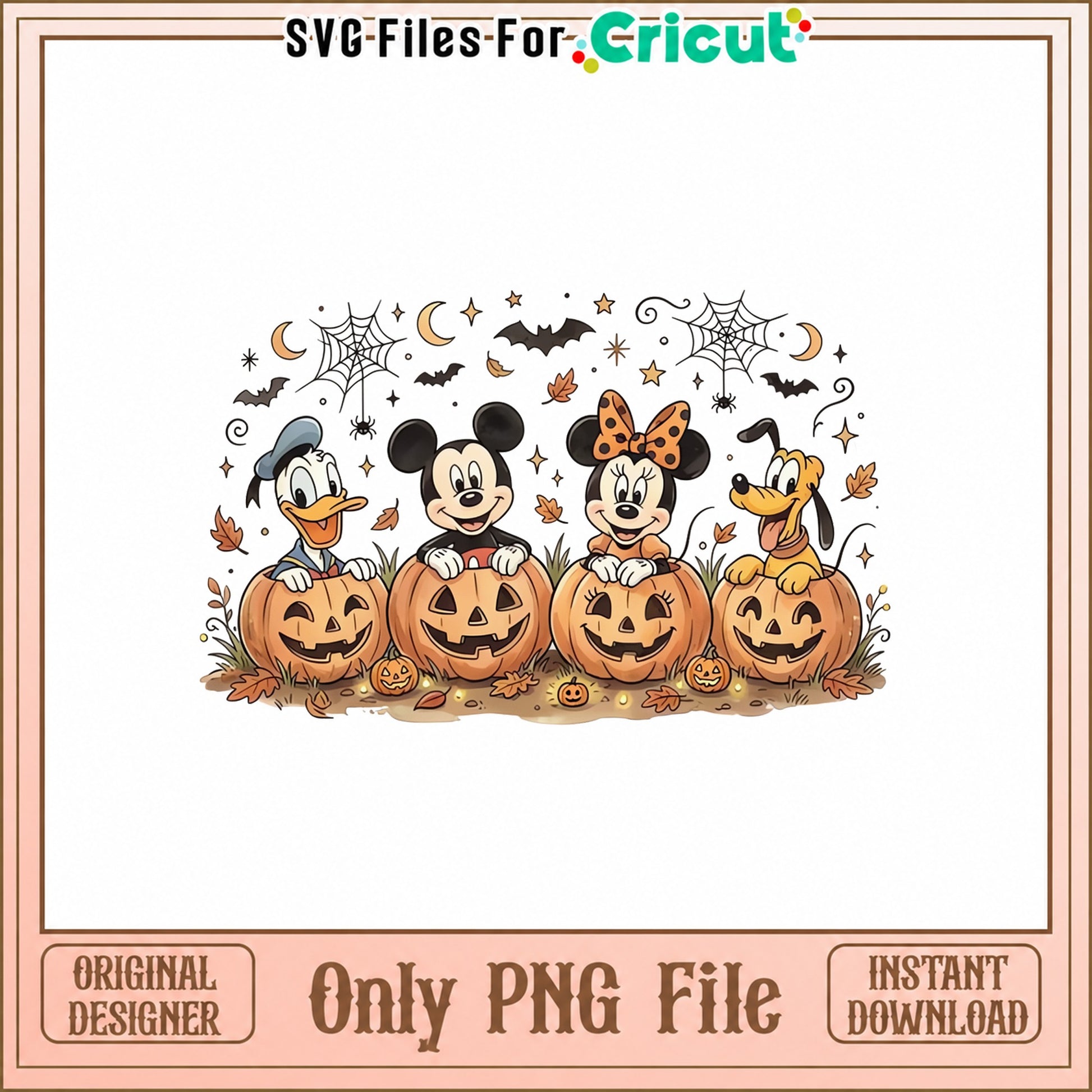 Disney Halloween Pumpkin PNG, Mickey Minnie Donald Pluto, PNG
