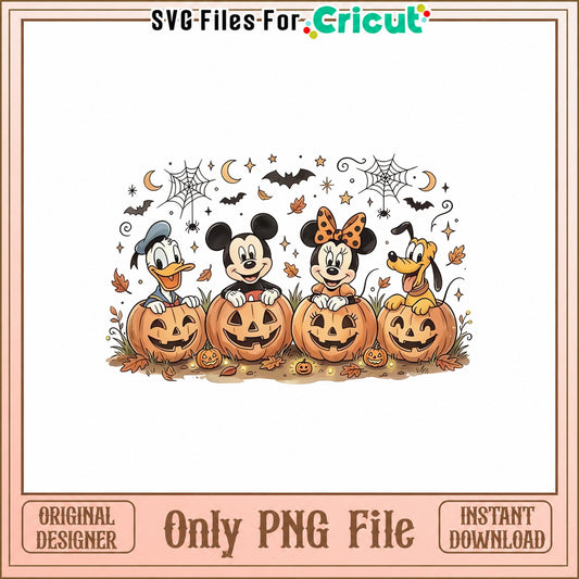Disney Halloween Pumpkin PNG, Mickey Minnie Donald Pluto, PNG