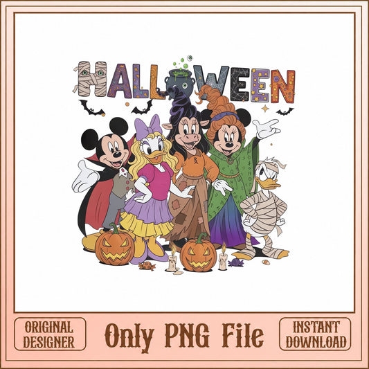 Disney Halloween SVG Bundle, Mickey Minnie Donald PNG, Halloween SVG
