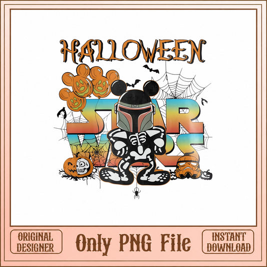 Disney Halloween Star Wars PNG, Mickey Mouse Mandalorian, PNG File