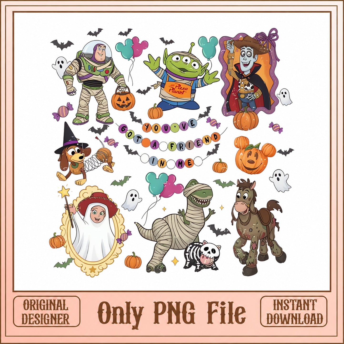 Disney Halloween Trick Or Treat Bundle, Toy Story Characters, PNG
