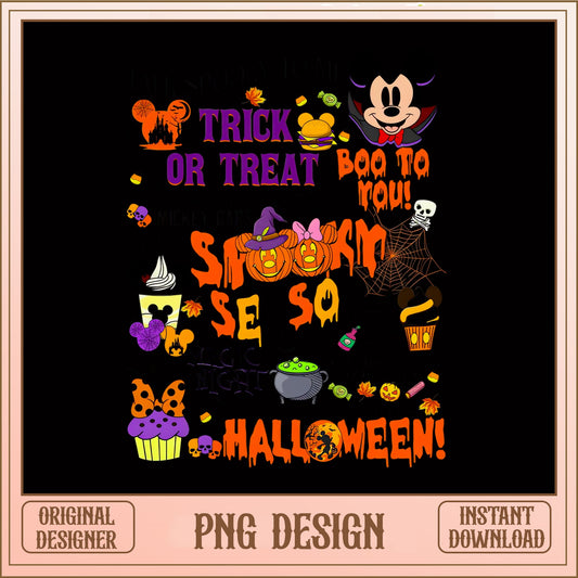 Disney Halloween Trick Or Treat PNG, Mickey Boo To You PNG, Spooky Season PNG