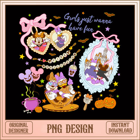 Disney Halloween Vibe PNG, Minnie Daisy Girls Just Wanna Have Fun, Spooky PNG