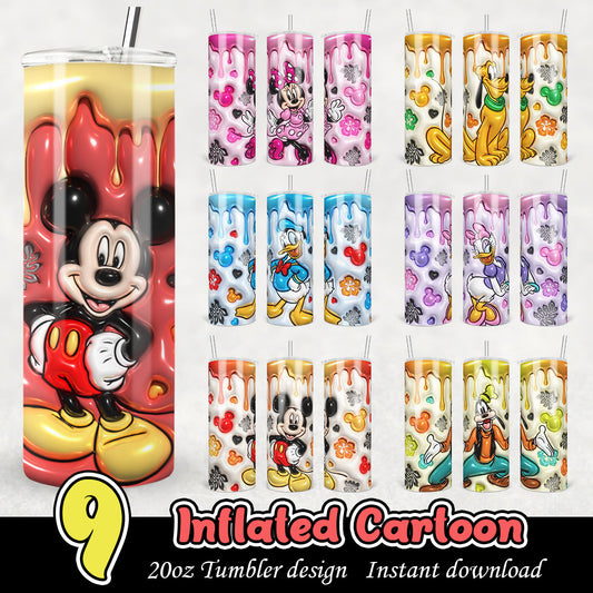 Disney Inflated Cartoon 3D Tumbler, Disney 20oz tumbler bundle