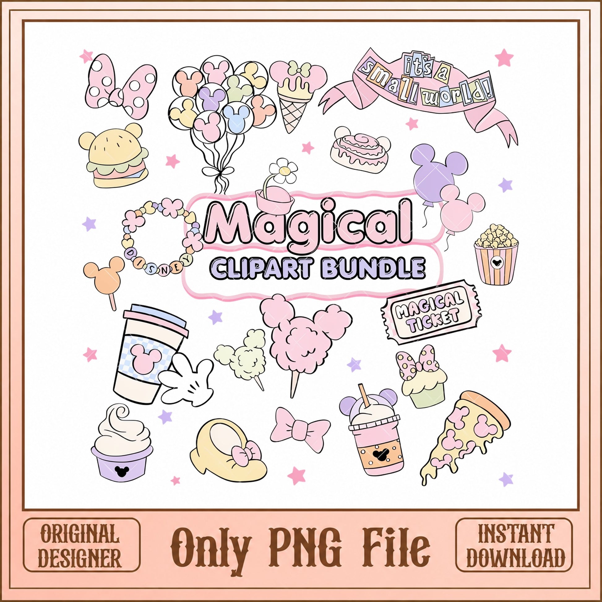 Disney Magical Clipart Bundle, Its A Small World Theme, PNG