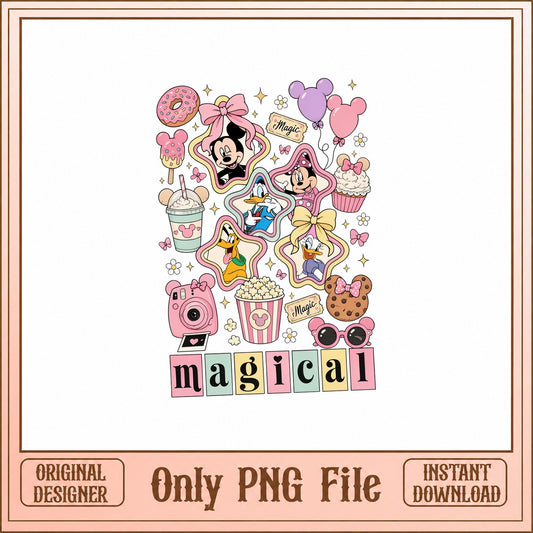 Disney Magical Snacks PNG Bundle, Mickey Minnie Donald, Cute PNG