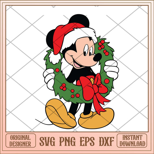 Disney Mickey mouse svg, Christmas garland Mickey svg bundle
