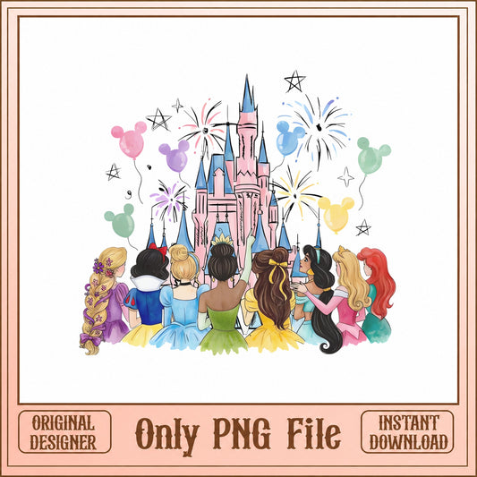 Disney Princess Castle SVG Bundle, Mickey Balloons, PNG SVG
