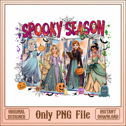 Disney Princess Halloween PNG, Spooky Season PNG, Elsa Anna PNG