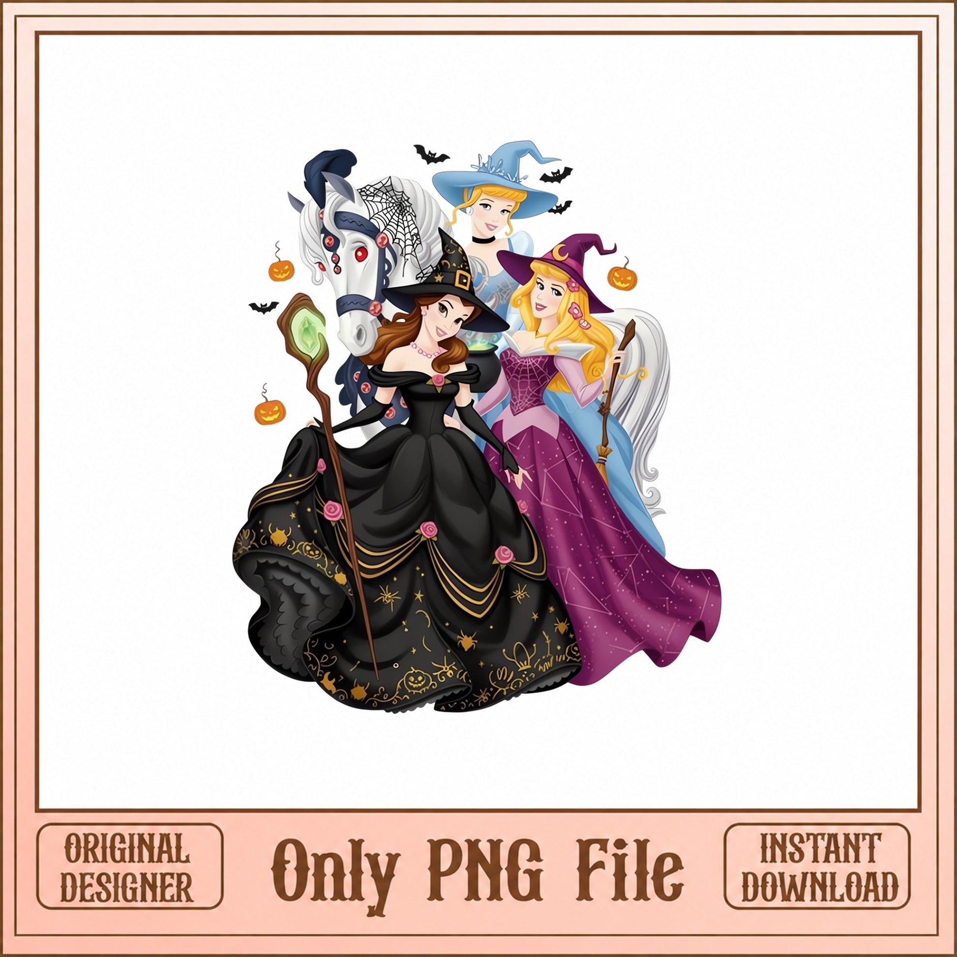 Disney Princess Halloween SVG, Witch Princess Bundle, PNG SVG
