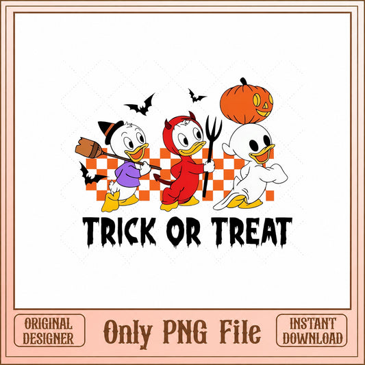 Disney Trick Or Treat Halloween PNG, Huey Dewey Louie, PNG File
