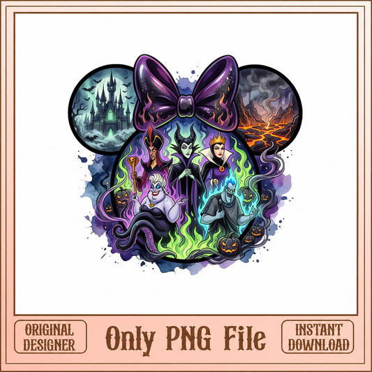 Disney Villains Halloween PNG, Maleficent Ursula Evil Queen PNG