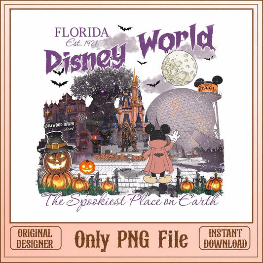 Disney World Halloween PNG, Florida Theme Park PNG, Spooky Mickey PNG