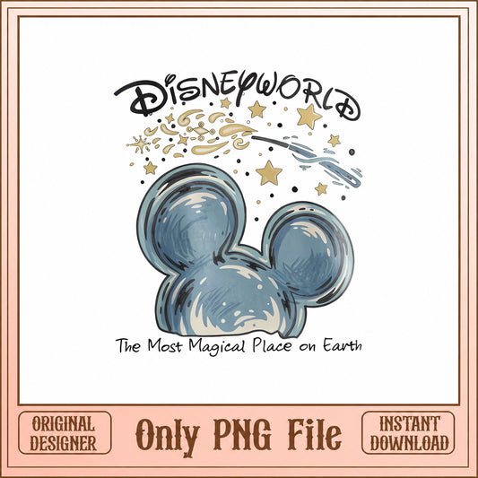 Disney World Mickey Ears PNG, Magic Kingdom Clipart, PNG File