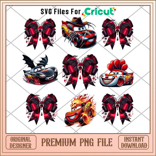 Disney cars and bow png, disney cars png, halloween png