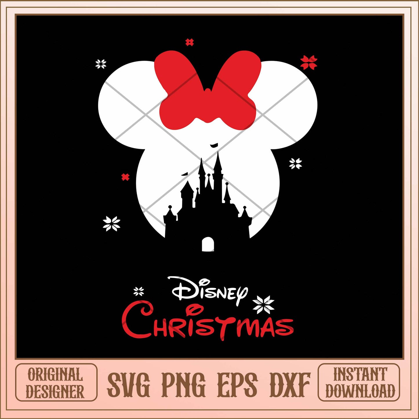 Disney christmas svg, Christmas Mickey castle shadow svg bundle