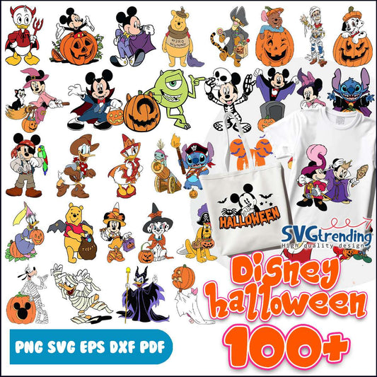 Disney halloween characters svg, Disney Halloween bundle