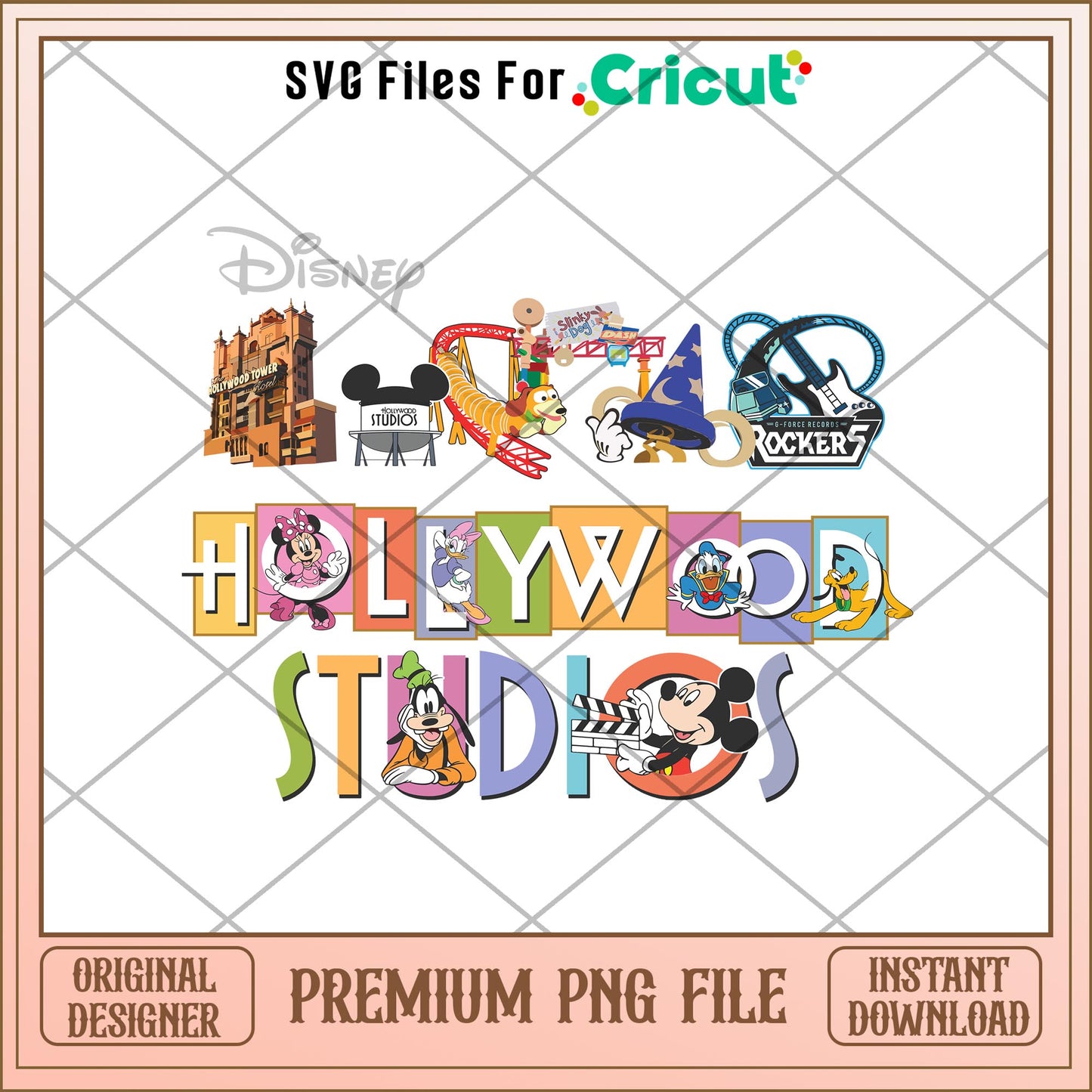 Disney's Hollywood Studios png, Disney characters png, Digital Download