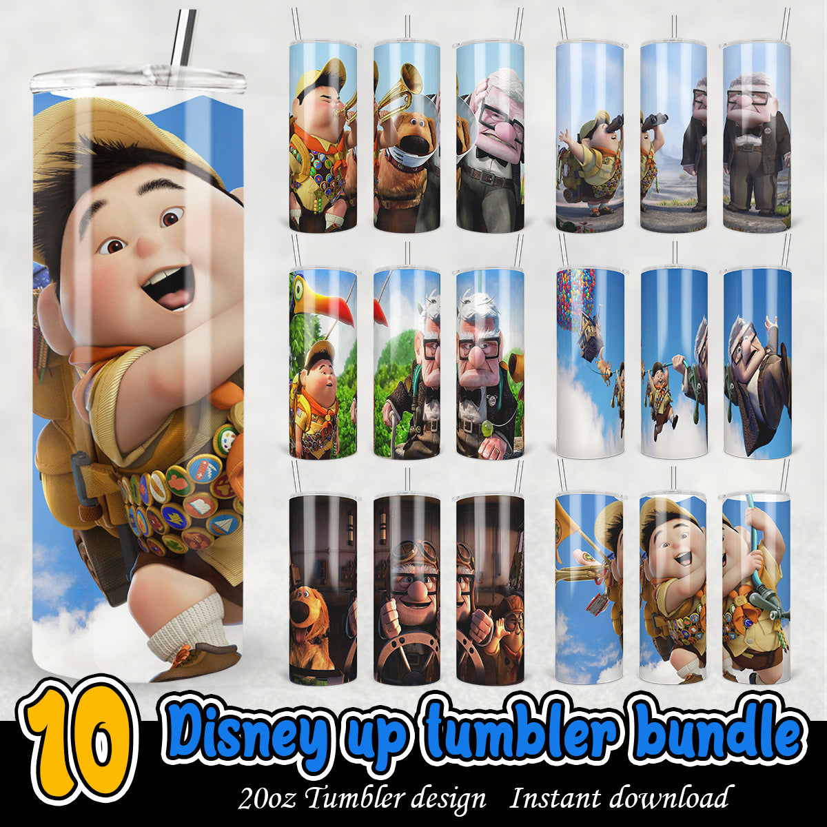 Disney Up Tumbler Bundle, Disney 20oz tumbler bundle