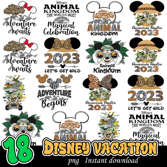 Disney vacation png bundle, Disney cartoon vacation 2023 bundle