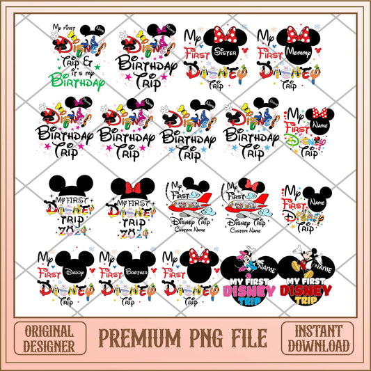 Mickey mouse birthday trip PNG bundle