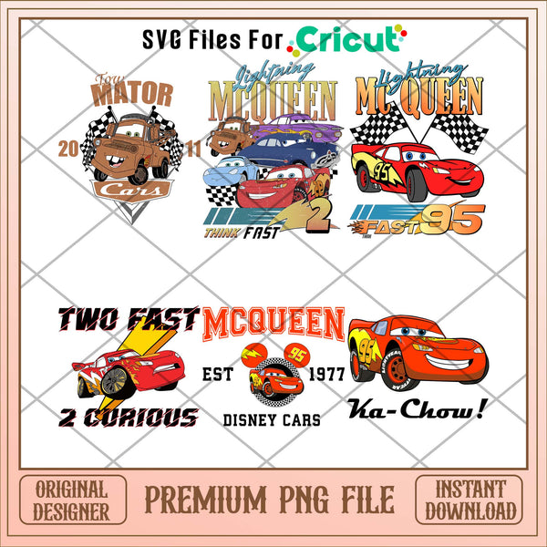 Disney Cars characters png bundle – svg files for cricut