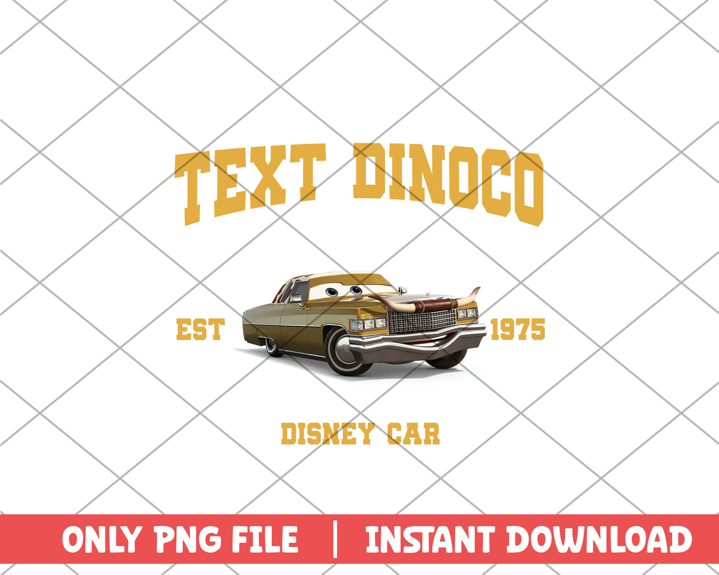 Disney car text dinono disney png