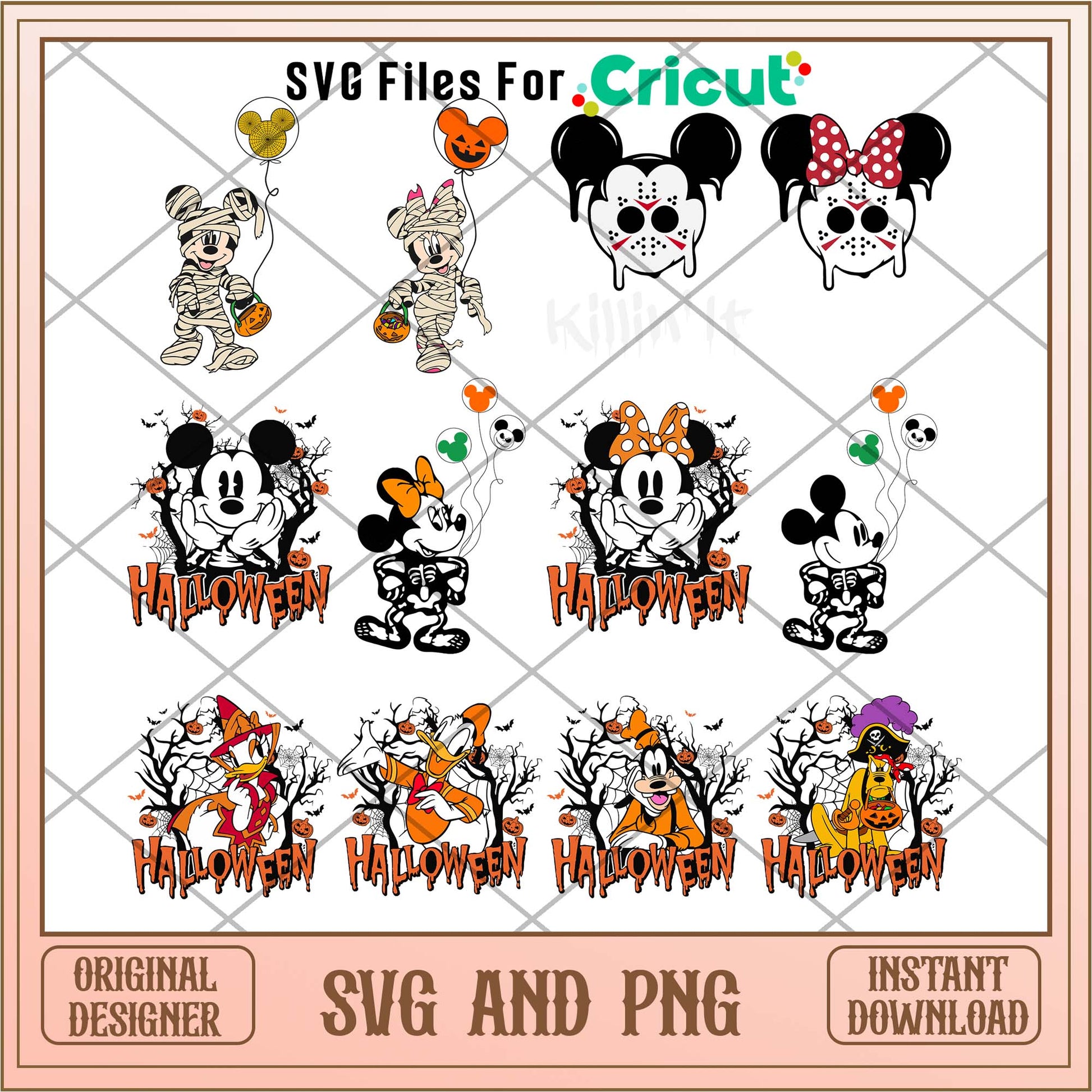 Disney cartoon halloween svg bundle