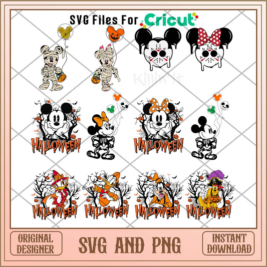 Disney cartoon halloween svg bundle