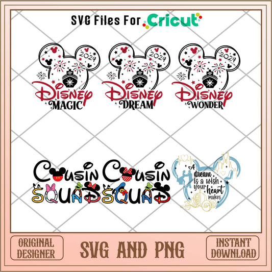 Disney Mickey head cruise squad svg bundle