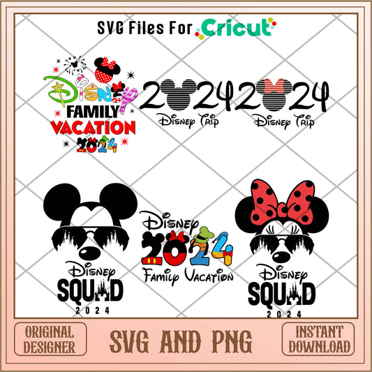 Disney heads family vacation 2024 svg bundle