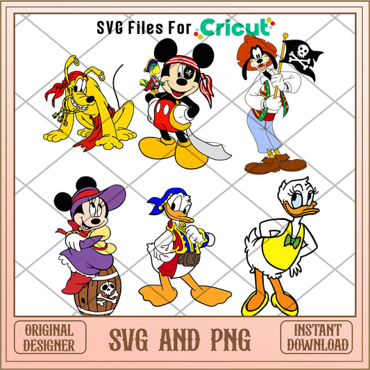 Disney Mickey characters cruise svg bundle