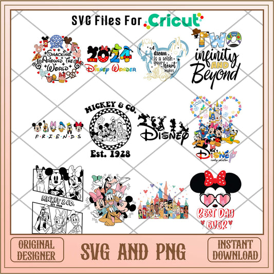 Disney cartoon movies svg bundle