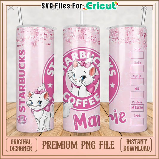 Disney cat marie tumbler png, cute characters png, kuromi hello kitty​ png