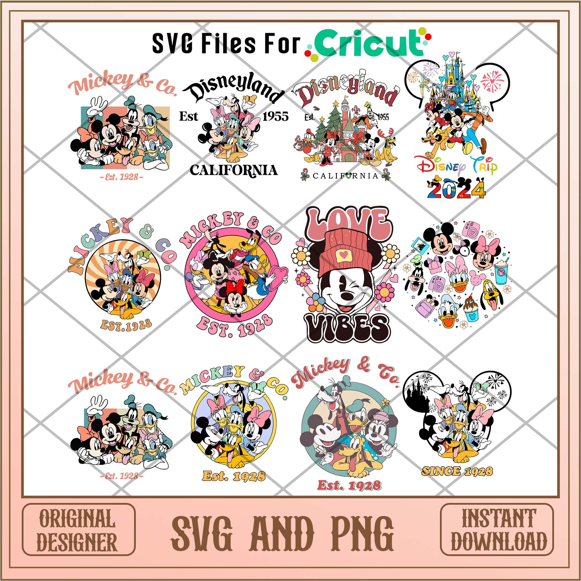 Disney logo est 1928 svg bundle – svg files for cricut