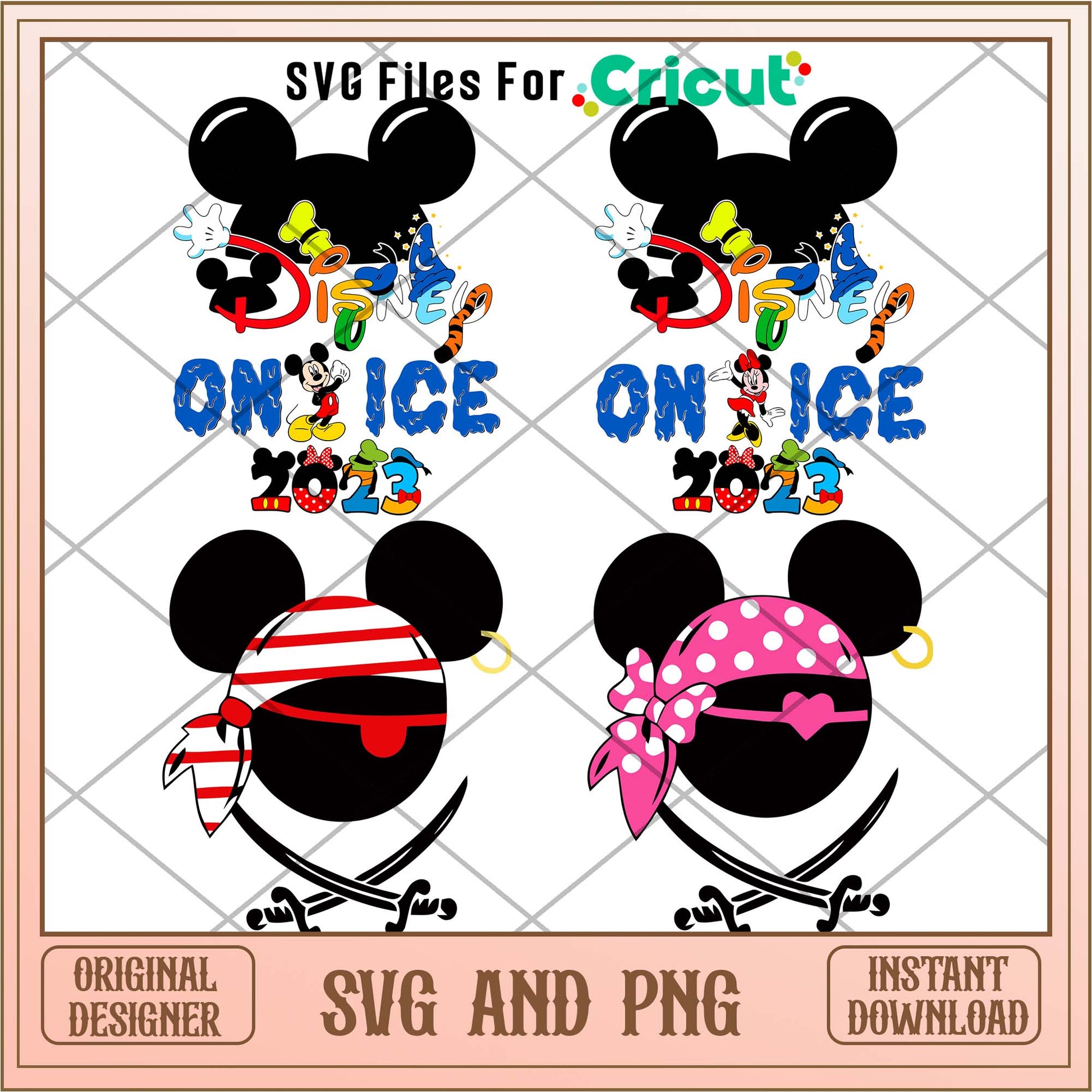 Disney cruise on ice heads svg bundle