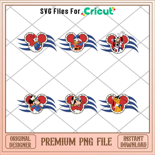 Disney cruise wave png bundle