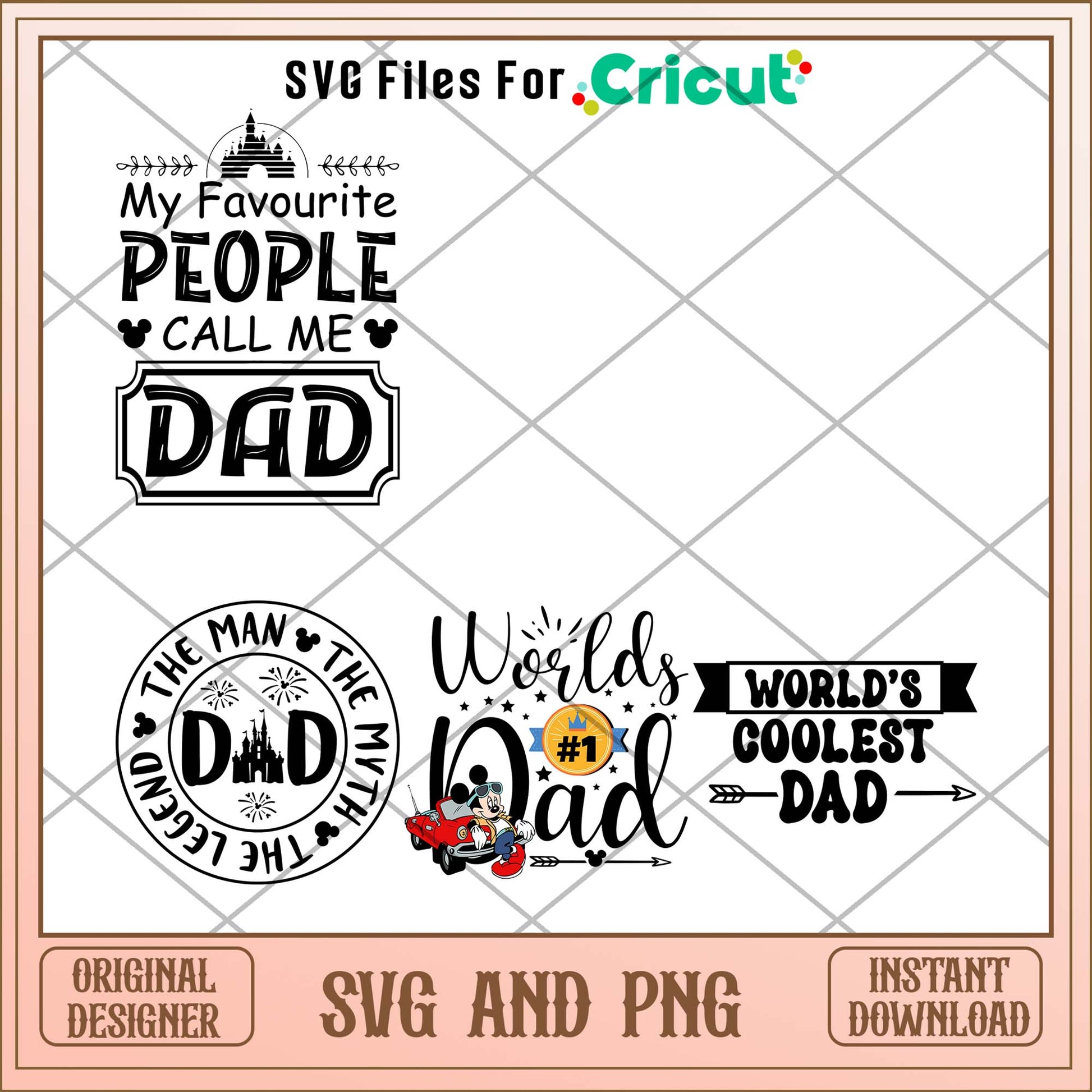 Disney Dad Sign Disney dad svg bundle ver 2, Instant download – svg files for cricut
