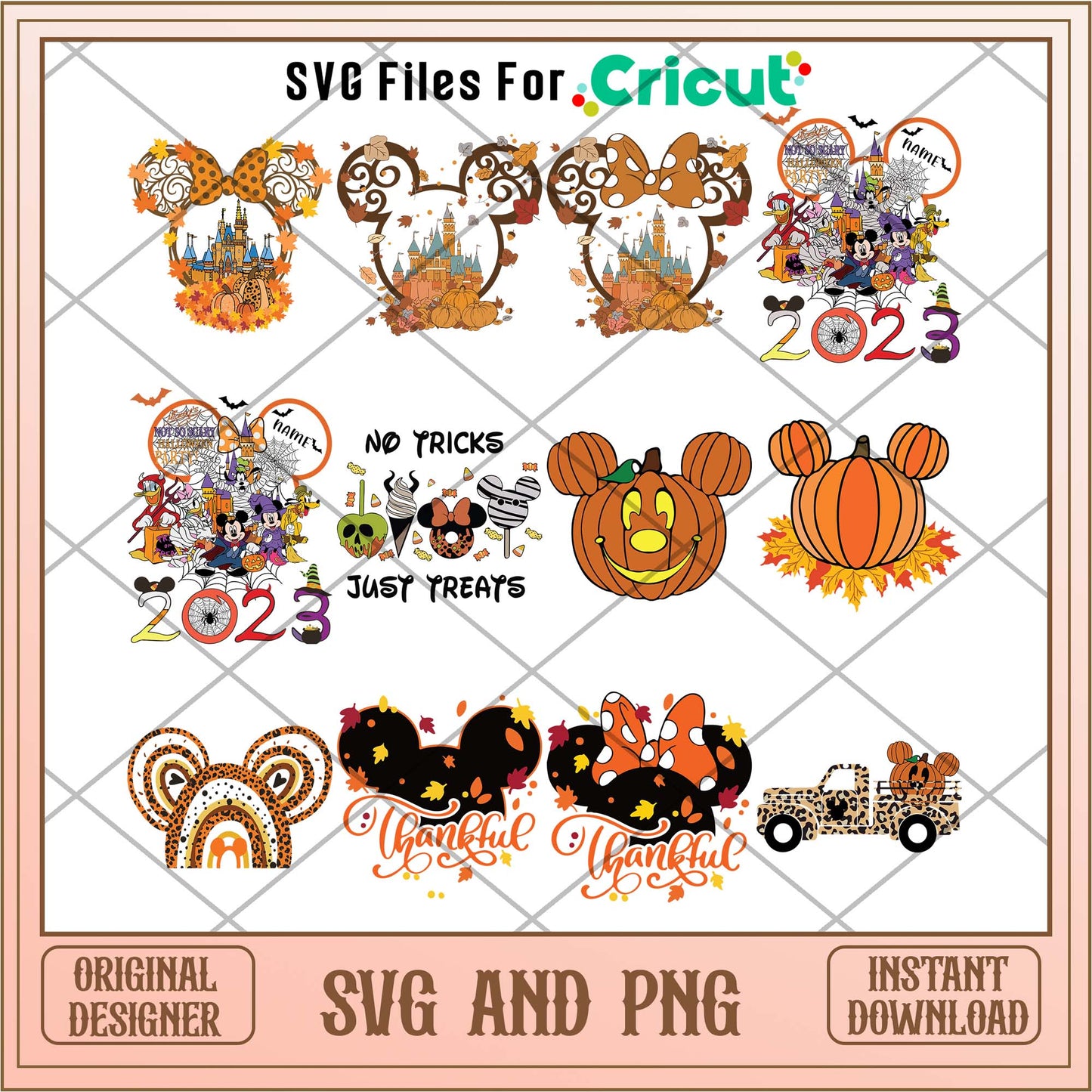 Disney Fall Mickey head SVG Bundle