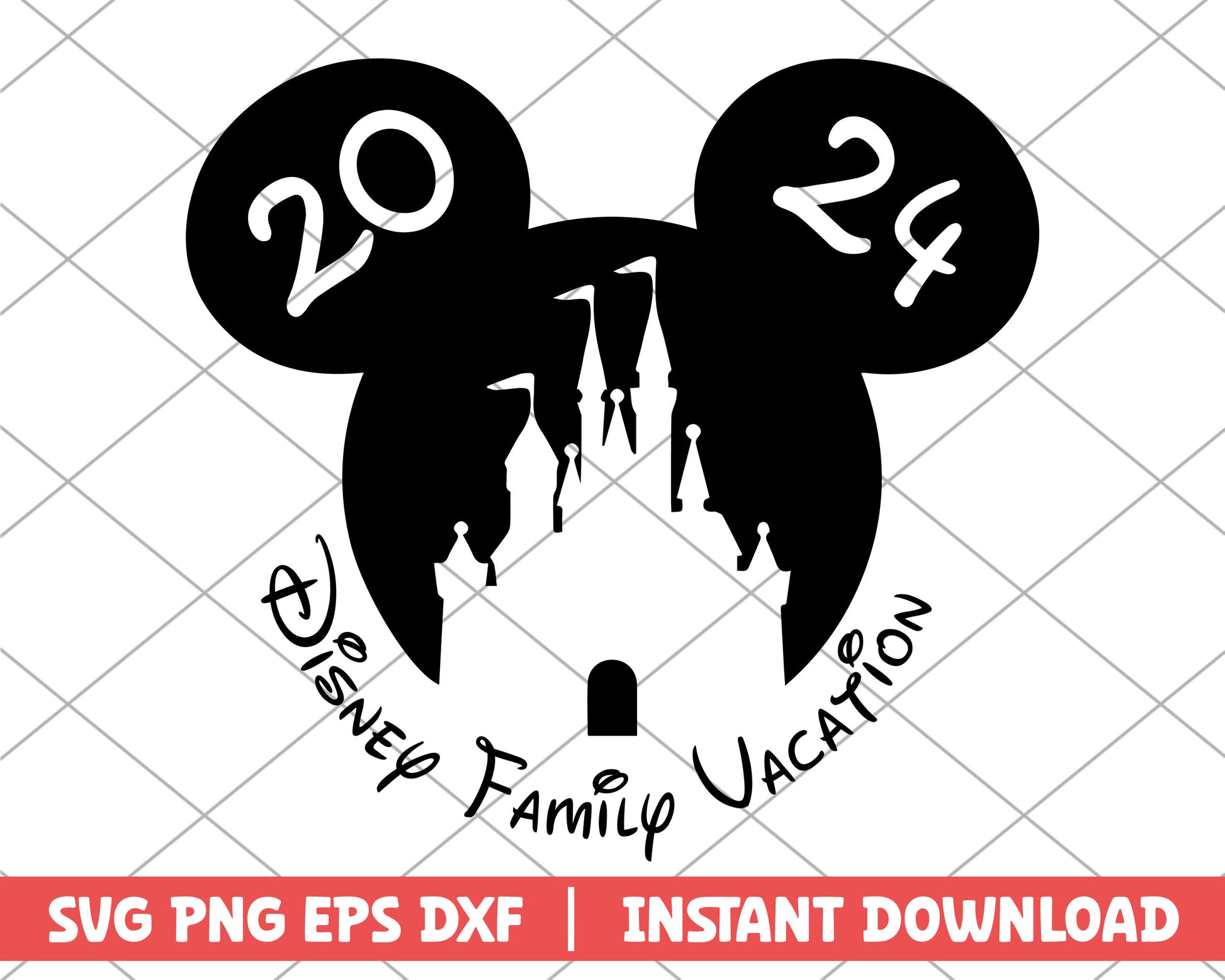 Disney family vacation 2024 black castle svg 