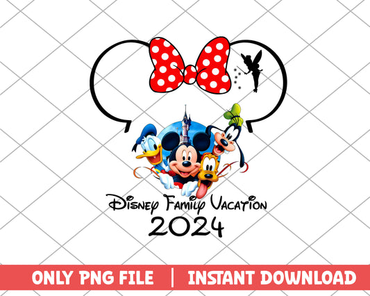 Disney family vacation 2024 girl disney png