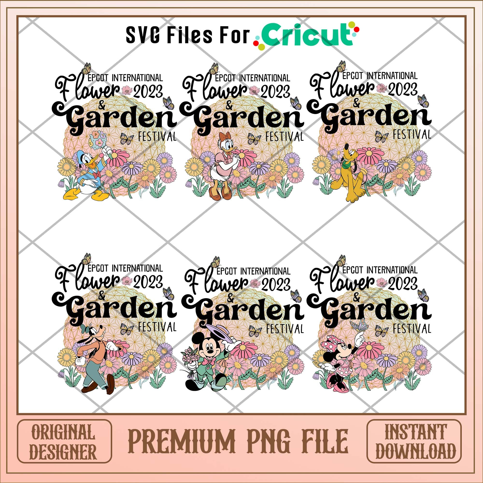 Disney flower garden png bundle – svg files for cricut