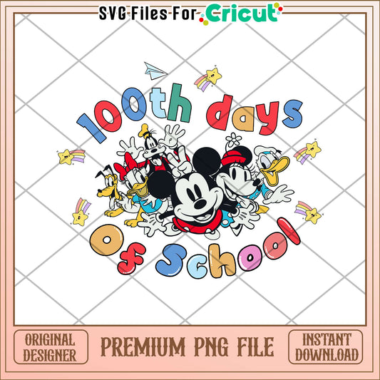 Disney friends 100th days of school png, mickey friends png