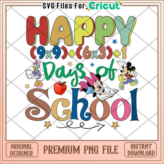 Disney happy 100 days of school png, disney school png