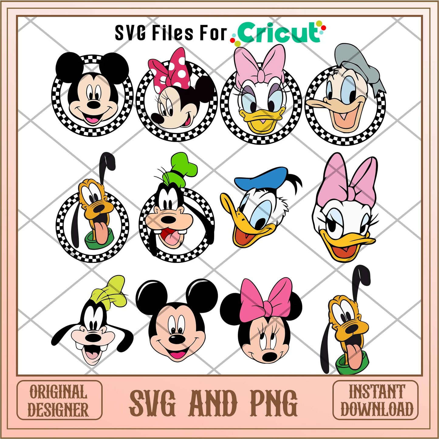 Disney colorful Mickey friends head svg bundle